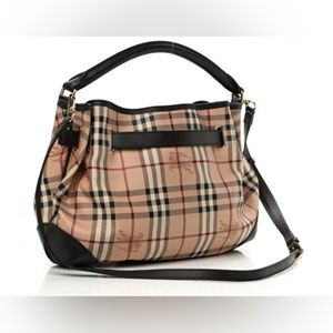 💯 Authentic Burberry Haymarket Medium Check Willenmore Hobo - Great Condition